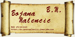 Bojana Malenčić vizit kartica